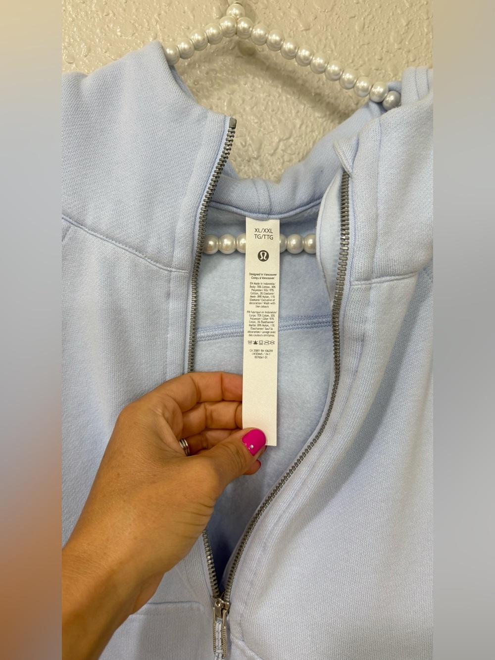 Lululemon Scuba Oversized Half-Zip Hoodie XL/XXL Blue Linen Light Blue - Picture 6 of 9